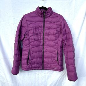 Eddie Bauer Woman's Quilted Down Puffer Jacket Purple Size Medium